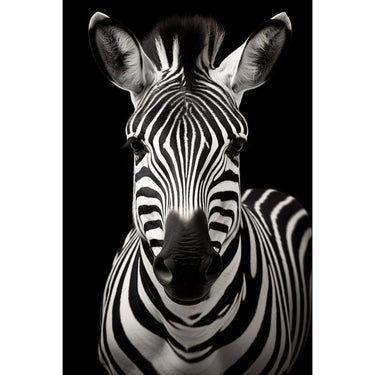 Toile Tête de Zèbre en Noir et Blanc